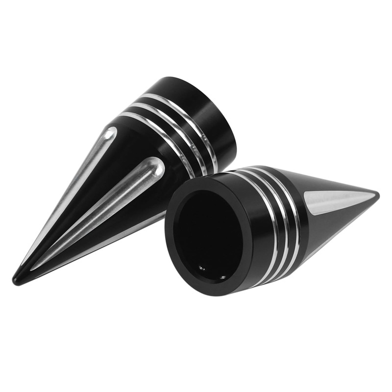 AQIMY 2pcs CNC Front Axle Nut Cover Aluminum Alloy Black