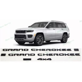 grand cherokee 4PCS 2021+ Jeep Grand Cherokee L/WL Side Door Rear 4x4 L Emblem Gloss Black