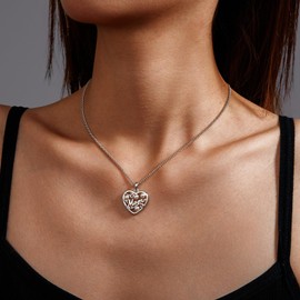 TIZU Mom Women's Necklace, 18K Gold Plated Pendant with Pearl Accents, Mother's Day Birthday Gifts for Women, Gold, No Gemstone