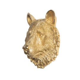 Near and Deer MBE08 Faux Taxidermy Bear Head Wall Mount, Gold, Mini