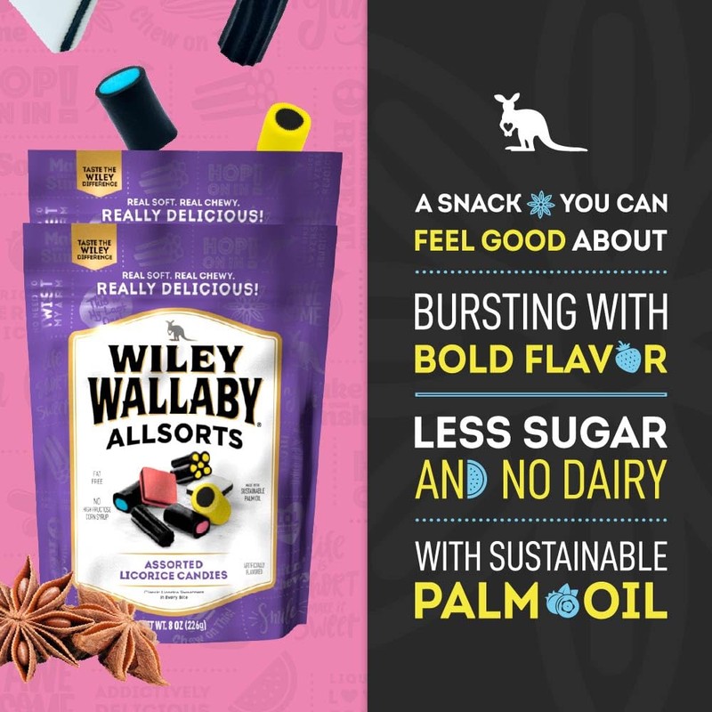 Wiley Wallaby 8 Ounce Allsorts Gourmet Australian Style Soft &