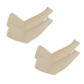 PFFY 2 Pairs UV Protection Cooling Arm Sleeves for Men and Women UPF 50 Sun Sleeve Beige*2