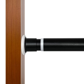 Ginbel Direct Tension Curtain Rod 83 to 122 Inches, 1.26" Diameter Spring Adjustable Curtains Rods Long Large Pole for Windows Door Bathroom Patio Outdoor No Drilling, Black