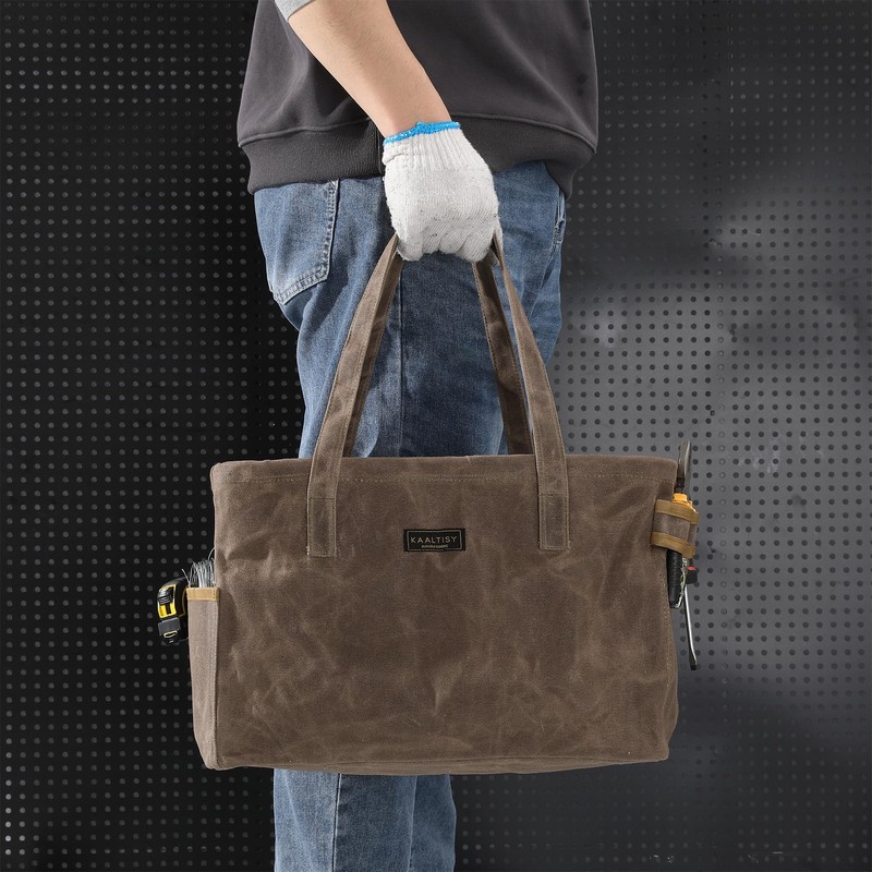 Tool Bag, Hand Tool Storage Bag, 16 oz Waxed Canvas