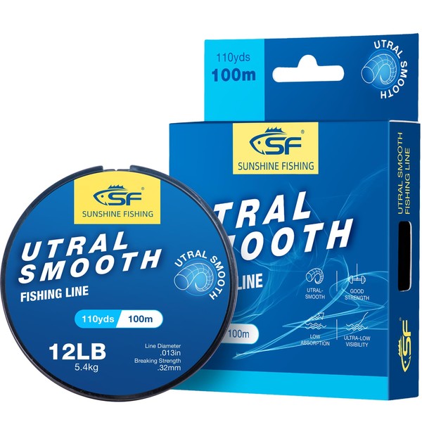 SF Ultra Smooth Monofilament Fishing Line with Spool Mono Clear