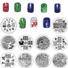 Libiuty 15pcs Nail Stamp Plates Set 15 Plate 2stamper 2scraper