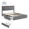 Full Size Bed Frame with Storage, Velvet Upholstered Platform Bed