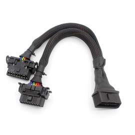 LoongGate OBD-II OBD2 Splitter Cable Military Grade Male and Dual Female J1962M to 2-J1962F 0.3m