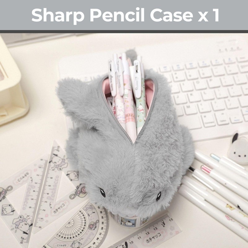 SLEEKEE 1 Piece Grey Shark Pencil Case, Cute Shark Pencil
