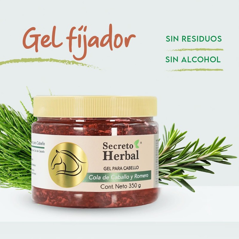 Secreto Herbal Gel Fijador para el Cabello con Cola de