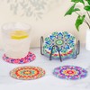 Dmiuhbl 8Pcs Mandala Diamond Art Coasters kits with Holder 5D