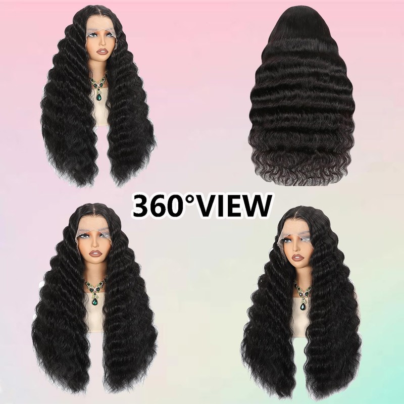 VIPPRETTY 13X6 HD Lace Front Wig,30Inch Glueless Loose Deep Wave