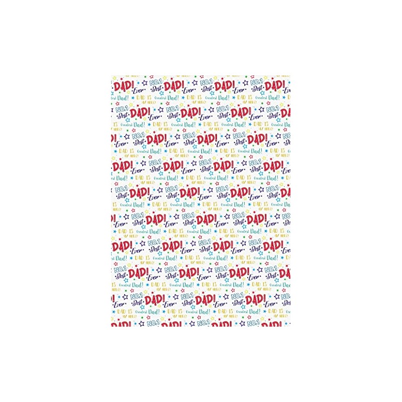 2 Sheets Father's Day Best Dad Ever Design Wrapping Paper