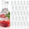 Reallnaive 30 Packs Plastic Carafe with Lids, 34 oz Clear