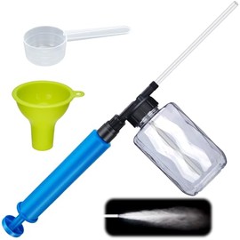 19" Powder Duster Sprayer with Push-Pull Air Pump for Diatomaceous Earth, Delta Dust,Stainless Steel Rod, Transparent Tank, Manual Powder Applicator for Indoor and Outdoor Use (Blue 500ml（1Set）)