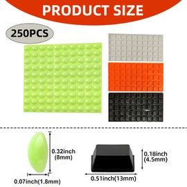 LIUQOBN Bump Dots for Visually Impaired 250 Pcs Combo Pack(Red, Black, White,Green),Low Vision Blind Aids Gadgets Raised Tactile Dots for Elderly Blind