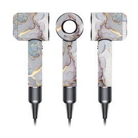 Skin Stickers Compatible with Dyson Hairdryer, Hairdryer Skin Decals，Protective Film Wrap Cover for Hair Dryer HD01 HD02 HD03 (Grey Marble)