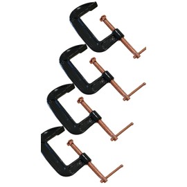 Heavy Duty C-Clamp Industrial Grade Copper Plated C Clamps (4-Pack) (8" CLAMPS)