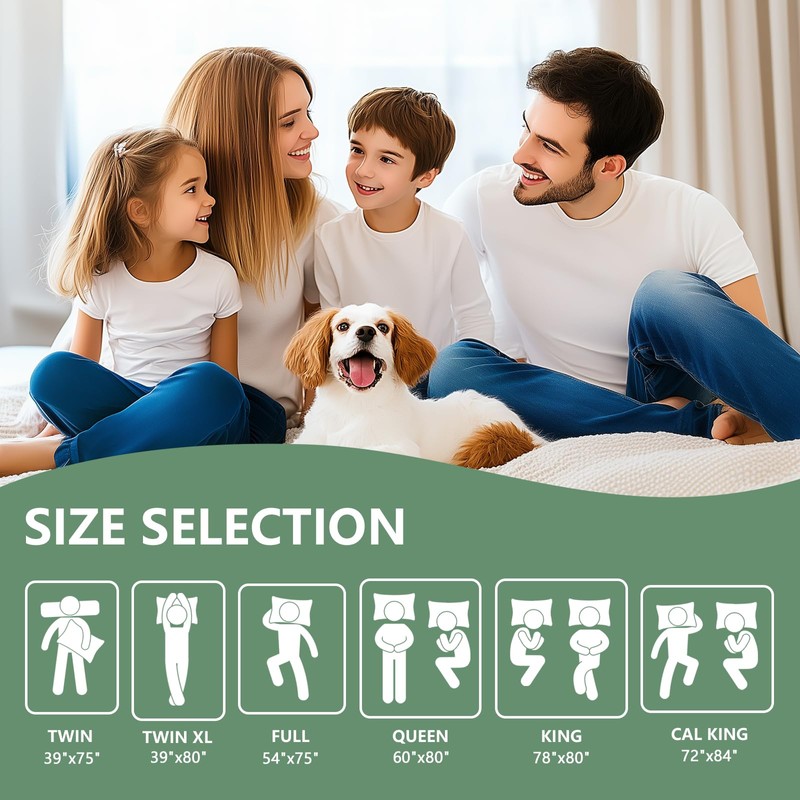 Premium Waterproof Mattress Protector King Size, Breathable Bed Cover 3D