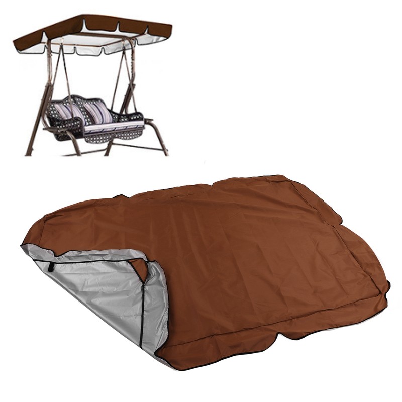 Outdoor Swing Canopy Silver Coated Oxford Cloth Waterproof Swing Chair