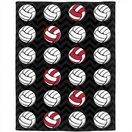 Rstick Volleyball Blanket 60"x80" Black Fleece Blankets Soft Fuzzy Throw Blankets Gifts for Boys Men Women and Girls
