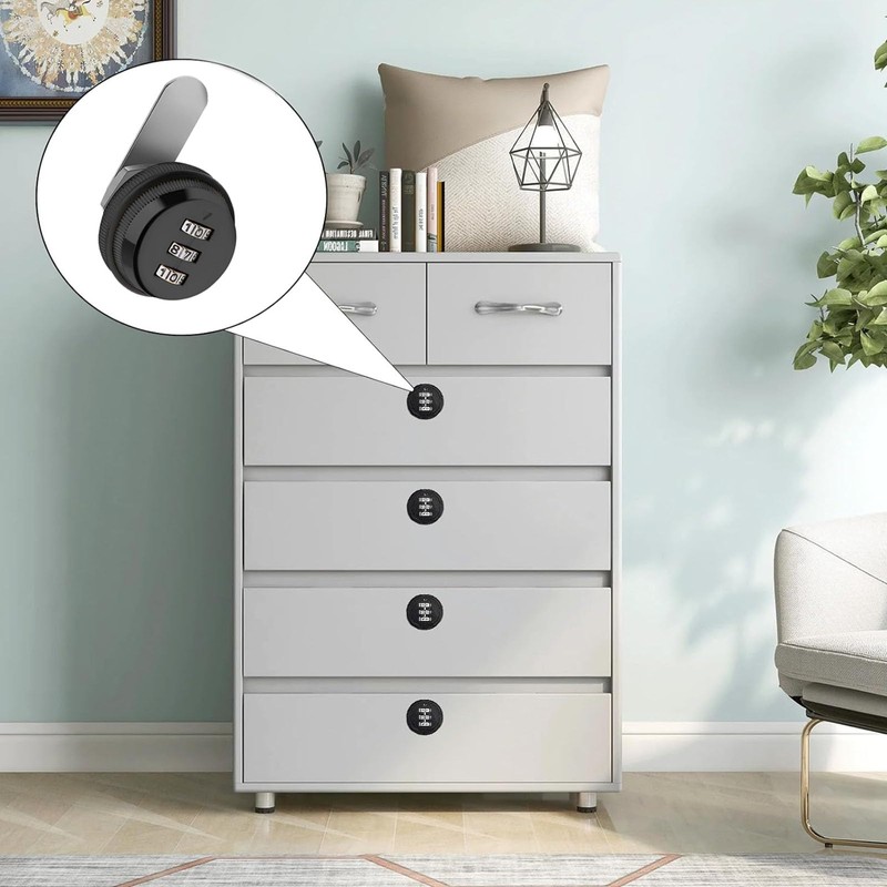 Pack of 2 Cam Lock, Password Drawer Lock, Digit Code