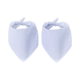 EechicSpace 2 Pack Plain Dog Bandana Reversible Premium Fabric Multiple Solid Color and Size Offered