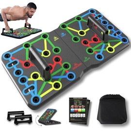 Push Up Board, Portable Multi-Function Foldable 10 in 1 Push Up Bar, Push up Handles for Floor,Professional Push Up Strength Training Equipment - Color: Multi