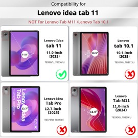 EasyAcc Case for Idea Tab 2025 11 inch with Pencil Holder (TB-336ZU TB-336FU) Slim Protective Case with Stand PU Leather Tablet, Dark Green