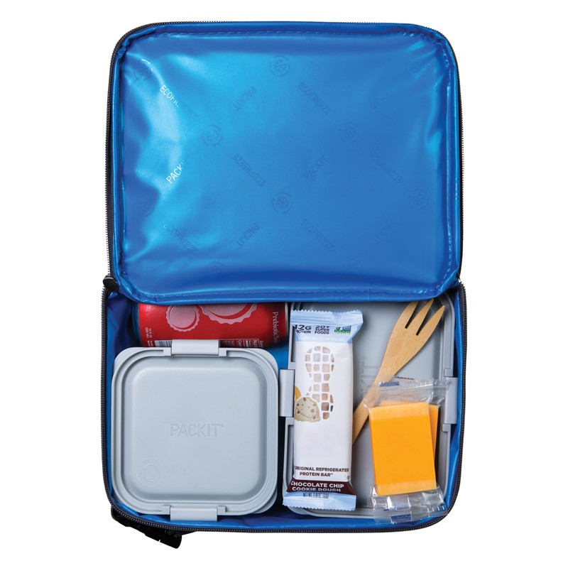 PackIt Freezable Classic Lunch Box, City Charcoal, Built with EcoFreeze®