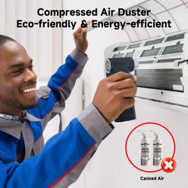 Compressed Air Duster Blower, 150000RPM High-Pressure Handheld Violent Turbo Fans, 3 Gears Adjustable Rechargeable 8000mAh Electric Air Duster for Keyboard, PC, Crumbs, Air Vent, Garden Leaf Cleaning