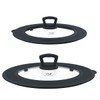 Set of 2 Vented Tempered Glass Universal Lid for Pot