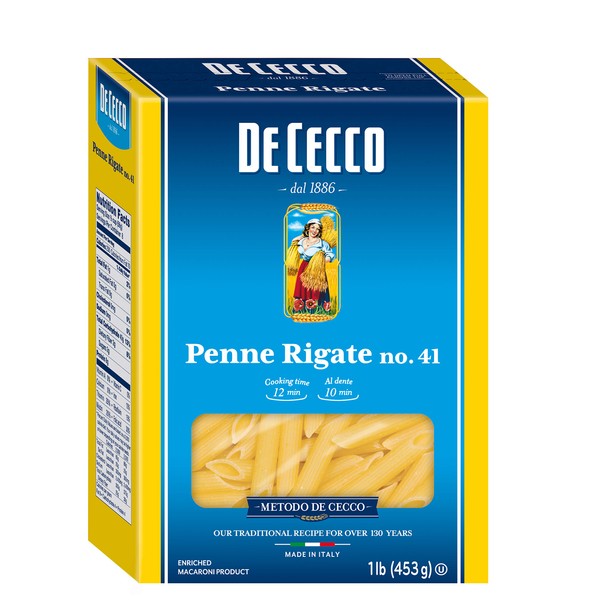 De Cecco Semolina Pasta, Penne Rigate No.41, 1 Pound (Pack of 5)