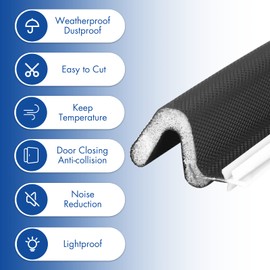 Bestjing 19.7 Feet Door Weather Stripping Door Frame Soundproof Seal Strip - V-Shaped Q Foam Kerf Weatherstripping Seal Strip for Doors Windows, Card Slot Installation Seals Large Gap