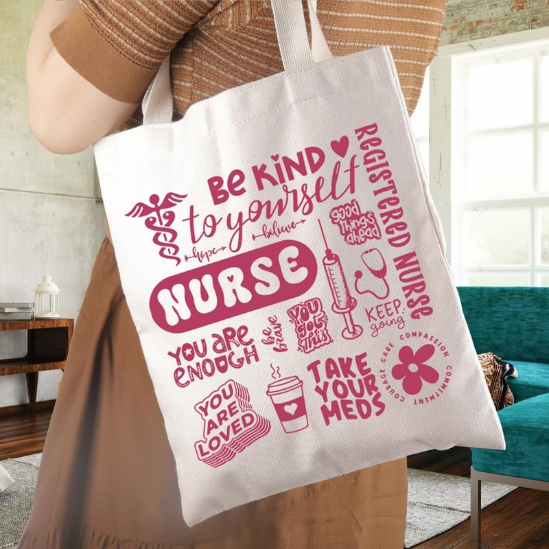 WCGXKO Nurse Themed Tote Bag Nursing Weeks Gift Nurse Practioner