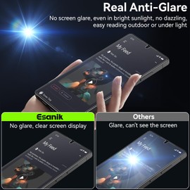 Esanik for S25 Ultra Anti Reflective Screen Protector, Anti-Glare & Fingerprint Unlock Compatible, Matte PET Film [Non-Glass], Auto-alignment Frame, Anti-Fingerprint, Smooth as Silk, 2+2 Pack
