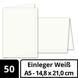 Insert for A5 Cards folded 297 x 210 mm (210 x 148 mm) 50 Pieces transparent-white
