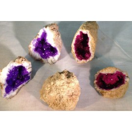 DINOSAURS ROCK Geode Collection Gift Pack Kit - Set of 3 - Purple, Fuchsia, and Natural