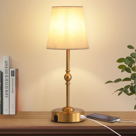 MEIXISUE Portables Cordless LED Table Lamp with Dimmer,Antique Brass Outdoor Desk Lamp10000mAh Wireless Rechargeable Battery Nightstand Lamp for Bedroom Bedside Home Camping Balcony Bar RV,Decor