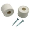 Rubber Door Stops/Wall Protectors with Screws (Large (33mm) White)