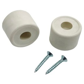 Rubber Door Stops/Wall Protectors with Screws (Large (33mm) White)
