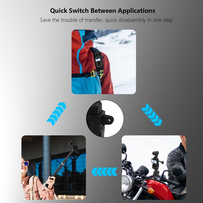 Osmo Pocket 3 Backpack Mount with Quick Release Expansion Adapter