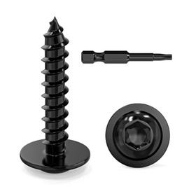 Dayalo Pack of 50 self-tapping screws, 3.9 x 19 mm, black, stainless steel flat head with disc Torx screws, self-tapping screws, drilling screws, wood screws, lens head, full thread, with drill