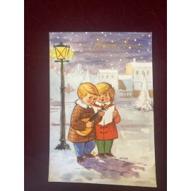 Vintage postcard "Happy new year" in Italian
