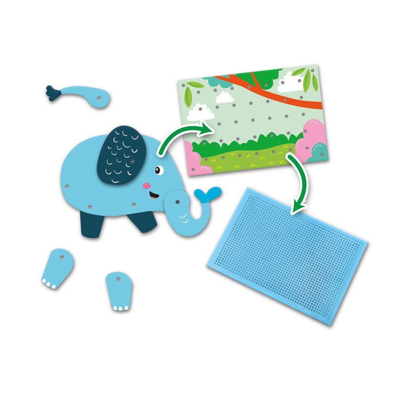 SES Creative 14890 Mosaic peg Board Animal Puzzles