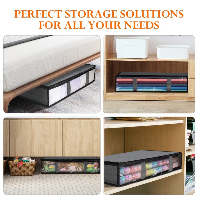 AiQInu Underbed Storage Box, Pack of 2 Underbed Storage Boxes