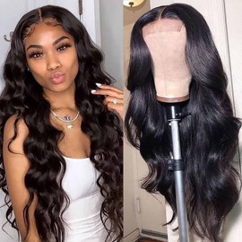 NewYou 26 Inch Body Wave Glueless Wigs Human Hair 4x4 Lace Closure Wigs 200 Density Lace Front Wigs Human Hair for Women