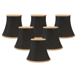 Royal Designs Decorative Trim Twisted Bell Chandelier Lamp Shade, Set of 6, 3 x 5 x 4.5 (CS-507BLK-6)