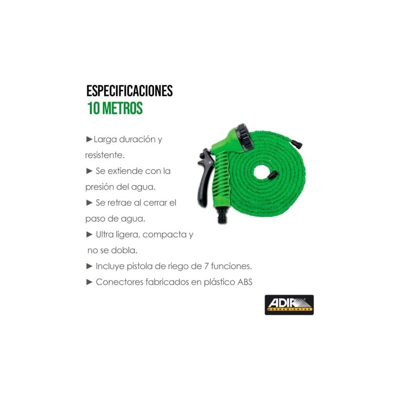 ADIR 229 Manguera Expandible con Pistola para Riego, 15 m