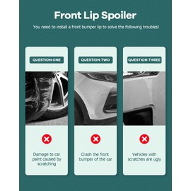 SCITOO Plastic Front Lip Spoiler Fits for 2015-2017 for Ford for Mustang Glossy Black Front Bumper Lip